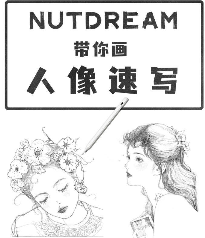 nutdream人像速写2021年8月ipad插画课【画质还行有笔刷课件】-设计师圈子-课程资源-51自学联盟