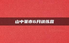 山中策市6月训练营-51自学联盟