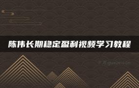 陈伟长期稳定盈利视频学习教程-51自学联盟