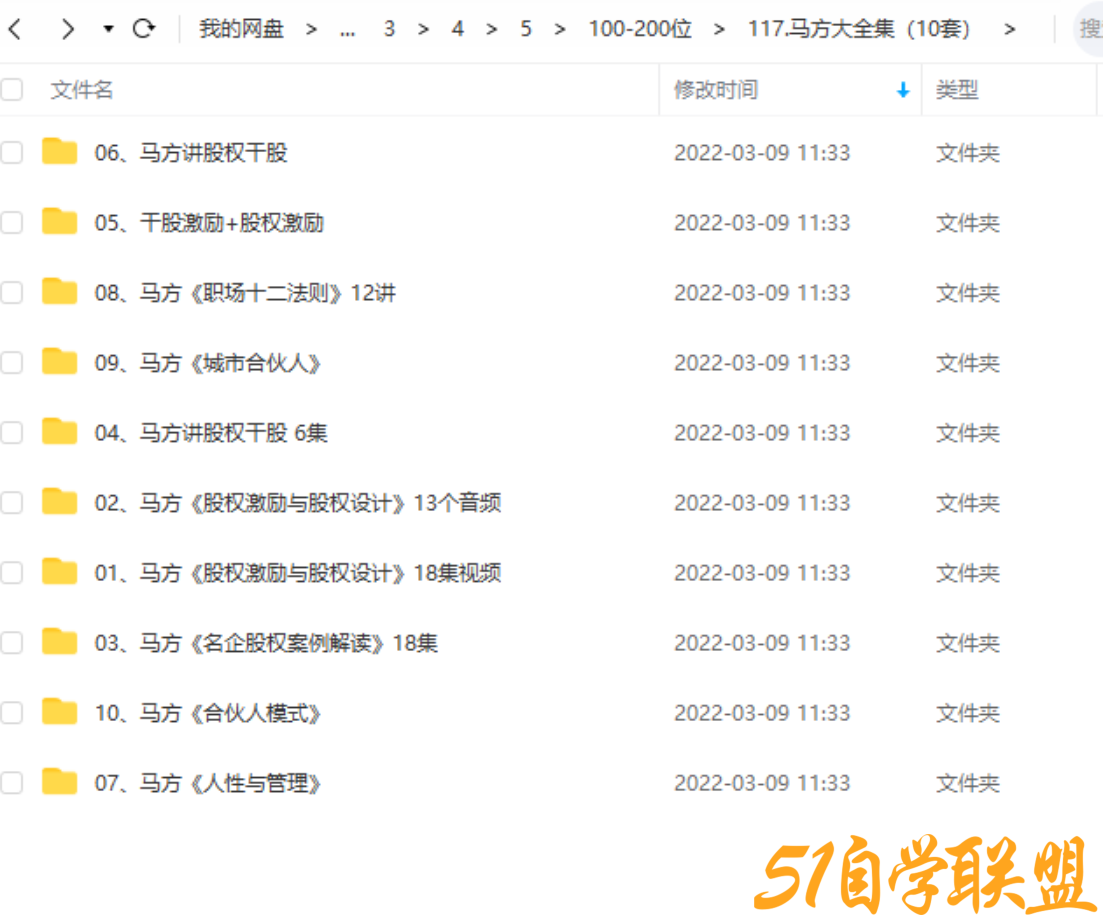 马方大全集（10套讲座课程视频资料）-资源目录圈子-课程资源-51自学联盟