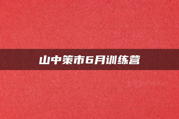 山中策市6月训练营