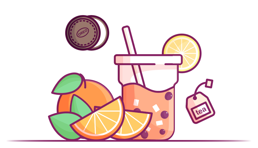 【AI教程】教你绘制水果茶主题扁平插画！