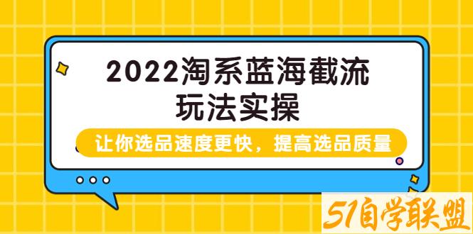 2022淘系蓝海截流玩法实操-资源目录圈子-课程资源-51自学联盟