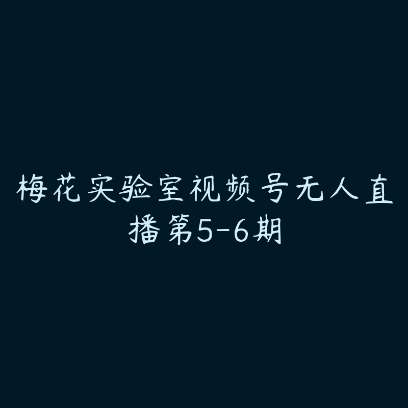 梅花实验室视频号无人直播第5-6期-资源目录圈子-课程资源-51自学联盟