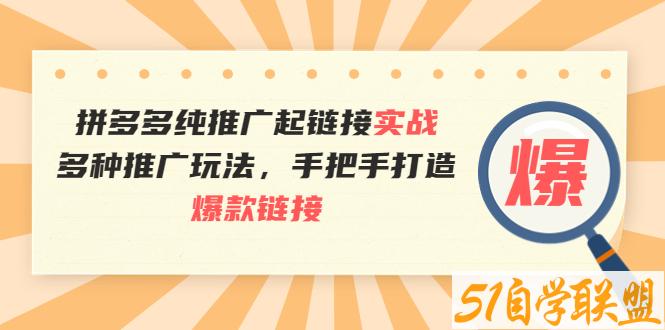 多多纯推广起链接实战-资源目录圈子-课程资源-51自学联盟