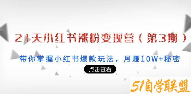 21天小红书涨粉变现营第3期-资源目录圈子-课程资源-51自学联盟