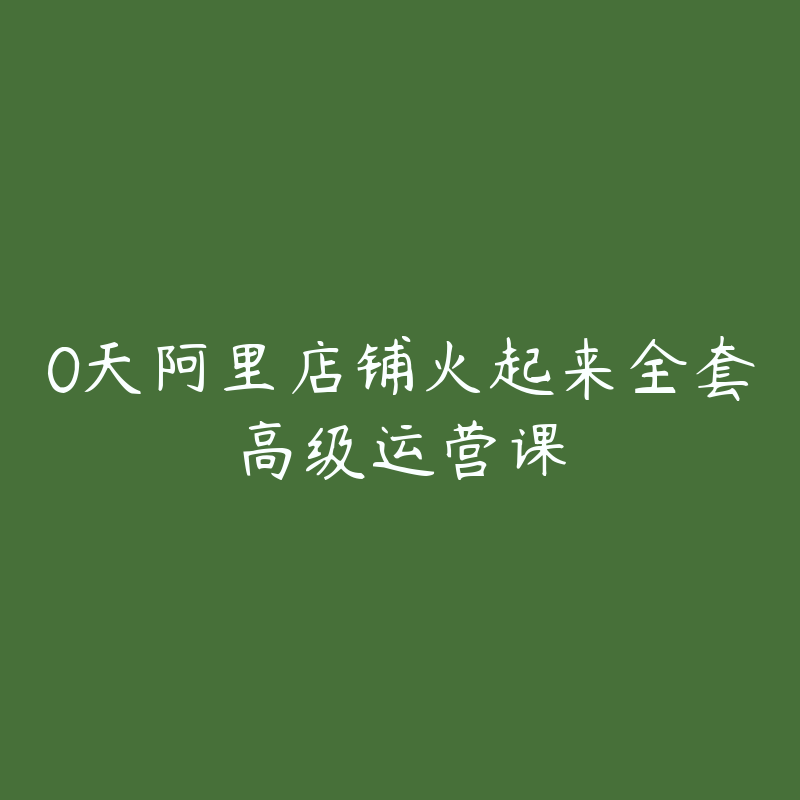 0天阿里店铺火起来全套高级运营课-资源目录圈子-课程资源-51自学联盟