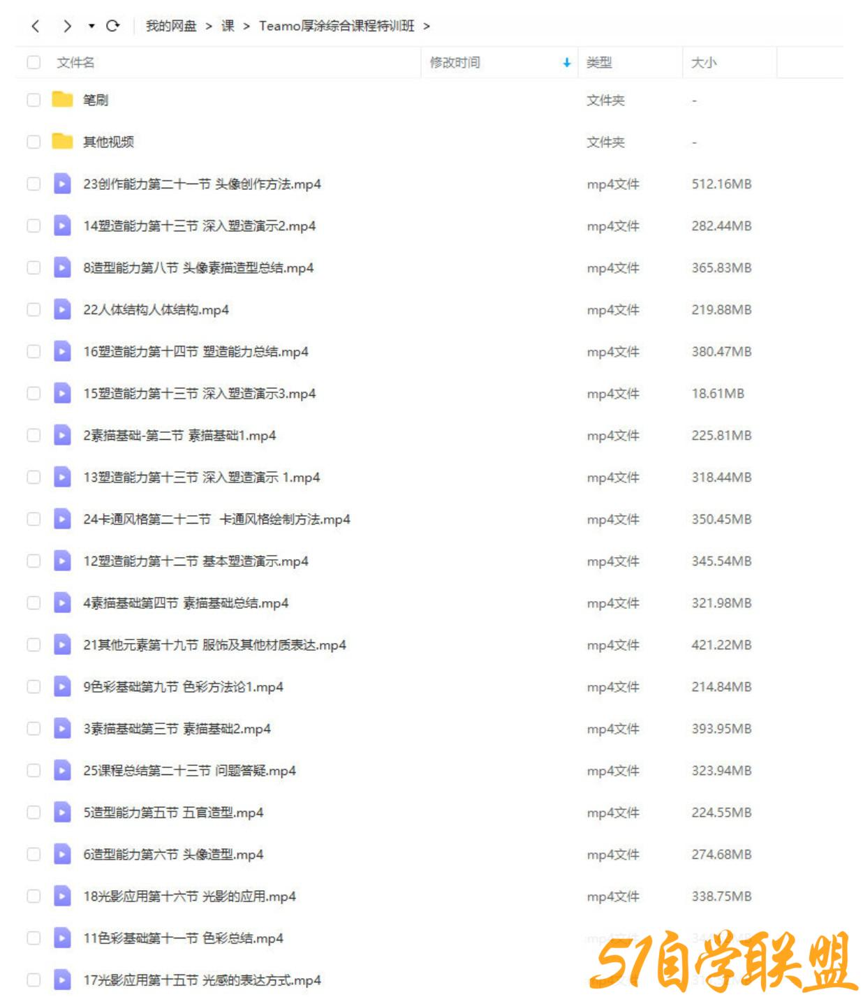 Teamo厚涂2022年综合课程特训班-资源目录圈子-课程资源-51自学联盟