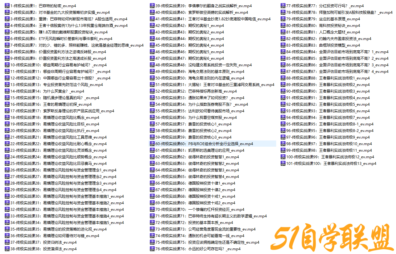 投资终极实战课程学习视频-财经王者