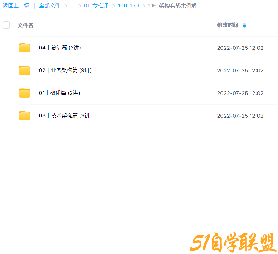 架构实战案例解析-资源目录圈子-课程资源-51自学联盟