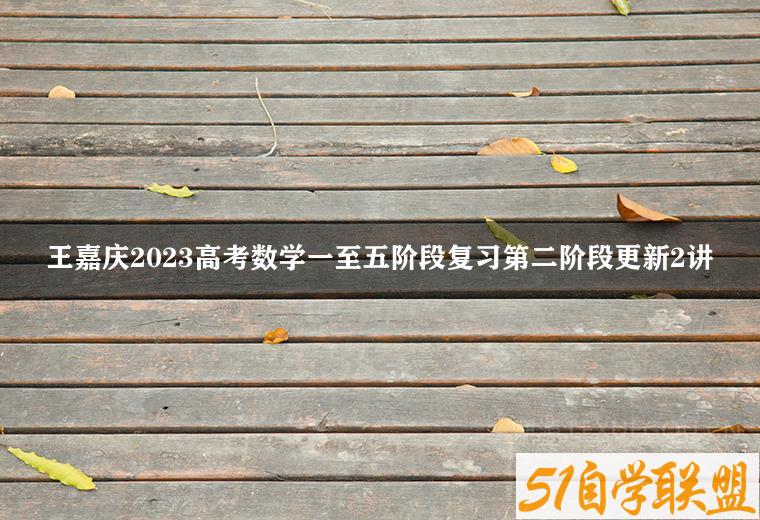 王嘉庆2023高考数学一至五阶段复习第二阶段更新2讲-51自学联盟