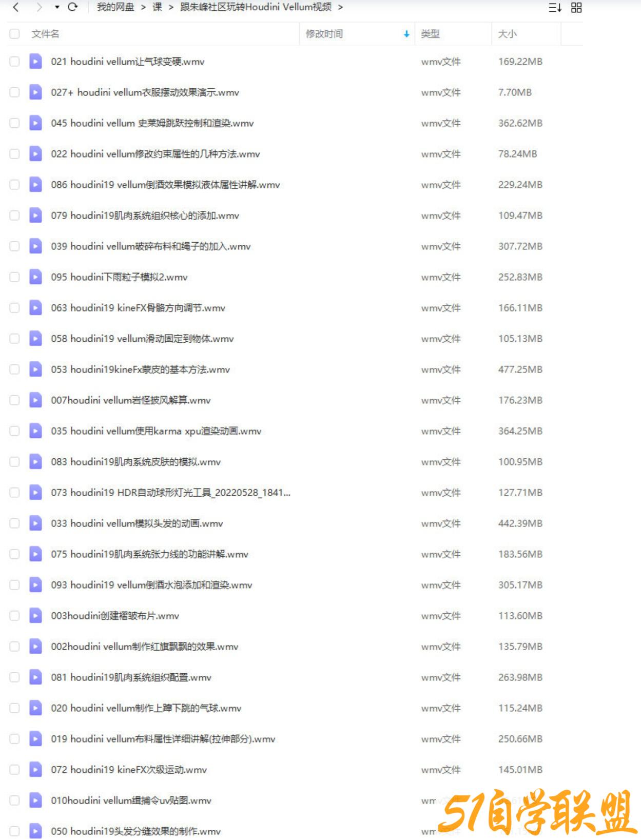 玩转Houdini19.0 Vellum2022年3月结课-资源目录圈子-课程资源-51自学联盟