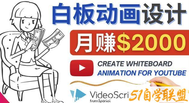 创建白板动画（WhiteBoard Animation）YouTube频道，月赚2000美元课程资源下载