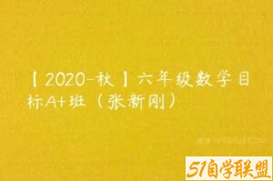 【2020-秋】六年级数学目标A+班（张新刚）-51自学联盟