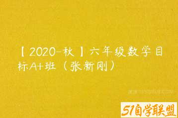 【2020-秋】六年级数学目标A+班（张新刚）-51自学联盟