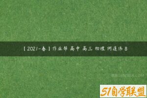【2021-春】作业帮 高中 高三 物理 何连伟 8-51自学联盟