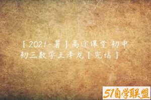 【2021-暑】高途课堂 初中 初三数学王泽龙【完结】-51自学联盟