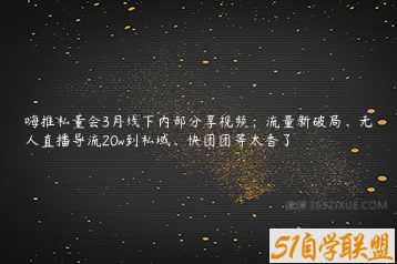 嗨推私董会3月线下内部分享视频，流量新破局、无人直播导流20w到私域、快团团等太香了-51自学联盟