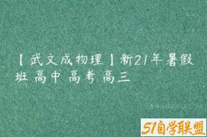 【武文成物理】新21年暑假班 高中 高考 高三-51自学联盟