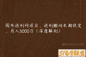 国外返利网项目，返利搬砖长期稳定，月入3000刀（深度解剖）-51自学联盟