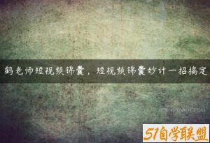 鹤老师短视频锦囊，短视频锦囊妙计一招搞定-51自学联盟