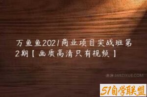 万鱼鱼2021商业项目实战班第2期【画质高清只有视频】-51自学联盟