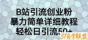 B站引流创业粉，暴力简单详细教程，轻松日引流50+【揭秘】-51自学联盟