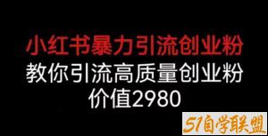 小红书暴力引流创业粉，教你引流高质量创业粉，价值2980【揭秘】-51自学联盟