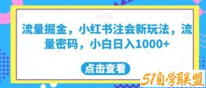 流量掘金，小红书注会新玩法，流量密码，小白日入1000+【揭秘】-51自学联盟