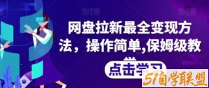 网盘拉新最全变现方法，操作简单,保姆级教学【揭秘】-51自学联盟