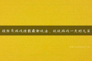 视频号游戏挂载最新玩法，玩玩游戏一天好几百-51自学联盟