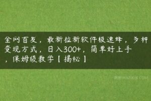 全网首发，最新拉新软件极速蜂，多种变现方式，日入300+，简单好上手，保姆级教学【揭秘】-51自学联盟