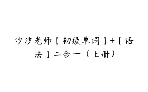 沙沙老师【初级单词】+【语法】二合一（上册）百度网盘下载