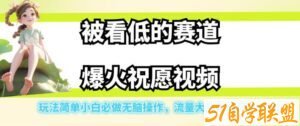 被看低的赛道爆火祝愿视频，玩法简单小白必做无脑操作，流量大涨粉快日...-51自学联盟