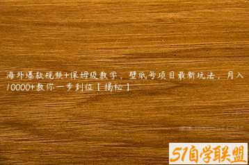 海外爆款视频+保姆级教学，壁纸号项目最新玩法，月入10000+教你一步到位【揭秘】-51自学联盟