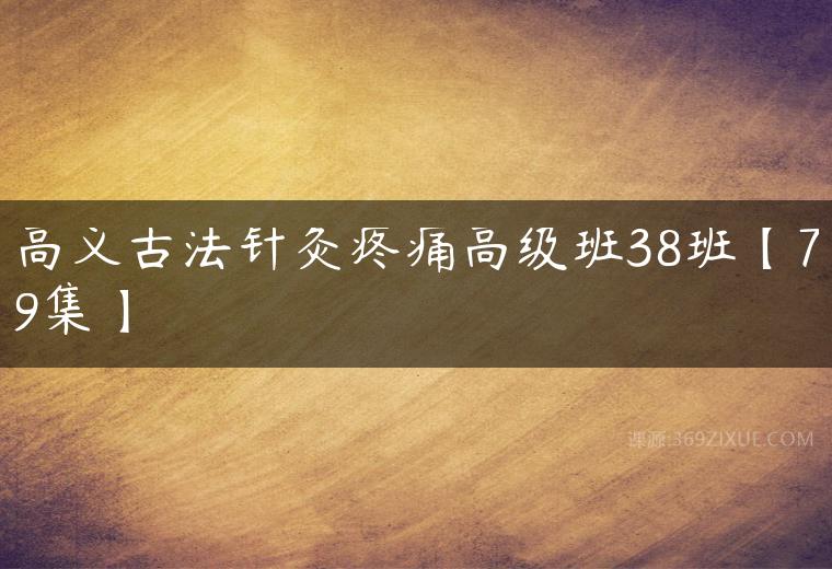 高义古法针灸疼痛高级班38班【79集】