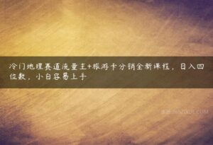 冷门地理赛道流量主+旅游卡分销全新课程，日入四位数，小白容易上手-51自学联盟