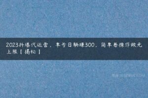 2023抖爆代运营，单号日躺赚300，简单易操作做无上限【揭秘】-51自学联盟