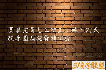 圆肩驼背怎么矫正训练？21天改善圆肩驼背特训营-51自学联盟