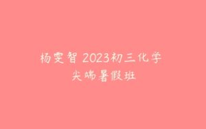 杨雯智 2023初三化学 尖端暑假班-51自学联盟