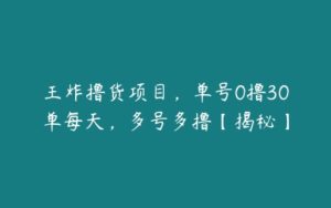 王炸撸货项目，单号0撸30单每天，多号多撸【揭秘】-51自学联盟