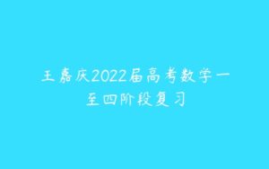 王嘉庆2022届高考数学一至四阶段复习-51自学联盟