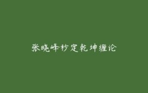 张晓峰秒定乾坤缠论-51自学联盟