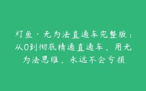 灯鱼·无为法直通车完整版：从0到彻底精通直通车，用无为法思维，永远不会亏损-51自学联盟