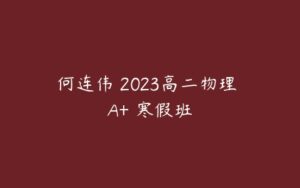 何连伟 2023高二物理 A+ 寒假班-51自学联盟