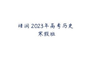 褚润 2023年高考历史 寒假班-51自学联盟