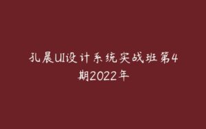 孔晨UI设计系统实战班第4期2022年-51自学联盟