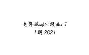 老男孩sql中级dba 71期 2021-51自学联盟
