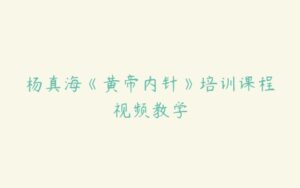 杨真海《黄帝内针》培训课程视频教学-51自学联盟