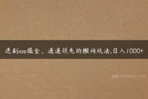 追剧app掘金，遥遥领先的搬砖玩法,日入1000+-51自学联盟